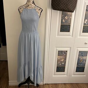 Chic Light Blue High-Low Dress